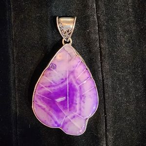 Carved Chalcedony Pendant 💛